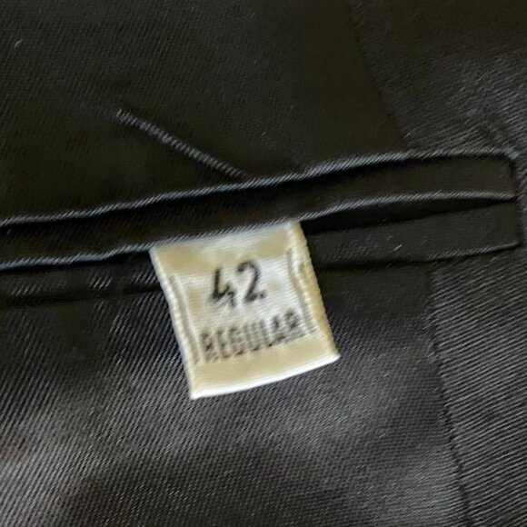 Stuart Hughes Mens Black Blazer Jacket 42R Regular Single-Breasted Two-Button - Picture 4 of 16